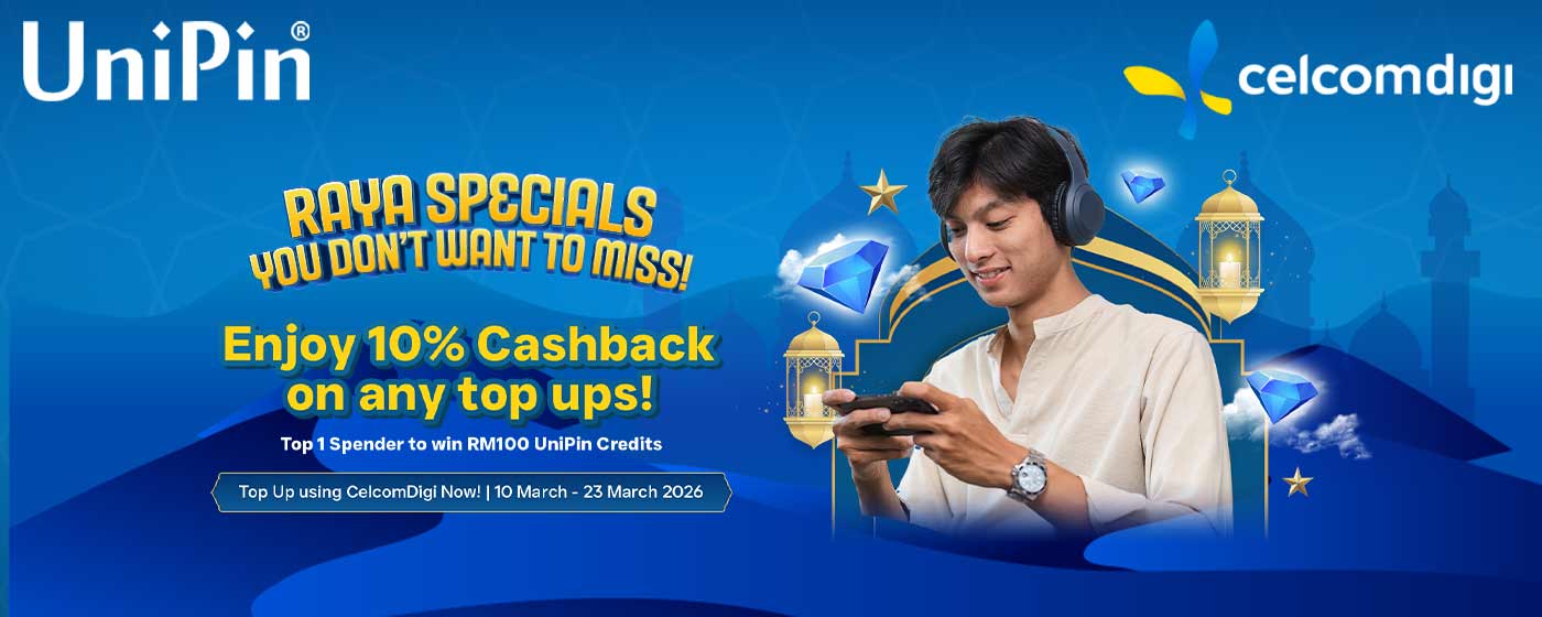 UniPin Raya Specials with CelcomDigi – Enjoy 10% Cashback on Your Top-Ups! 🌙🎮